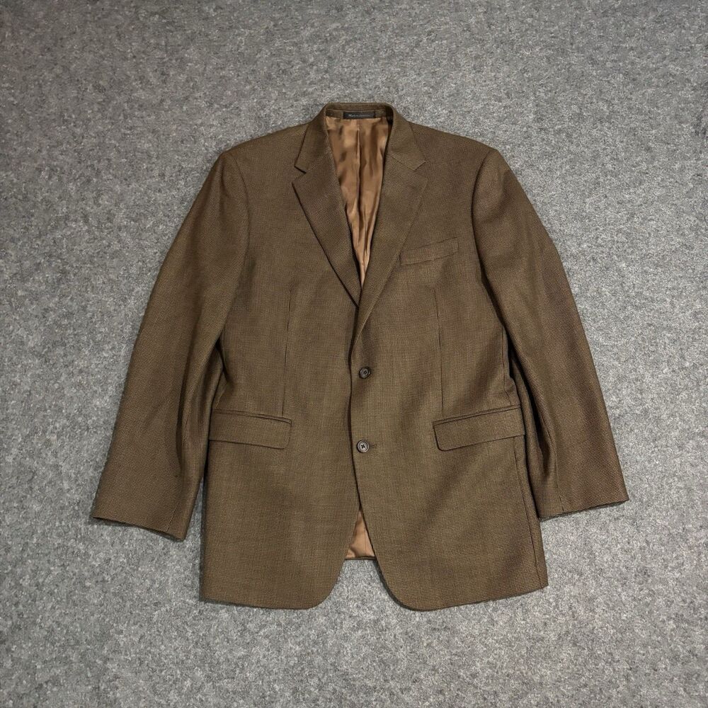 Ralph Lauren Blazer Mens 42L Houndstooth Wool Sports Coat Read
